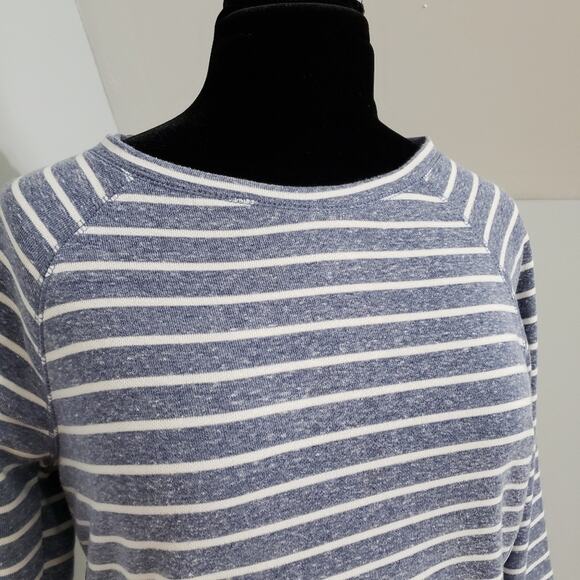 Onque Casuals Striped Side Zipper Crewneck Pullover Top Medium - Picture 7 of 12